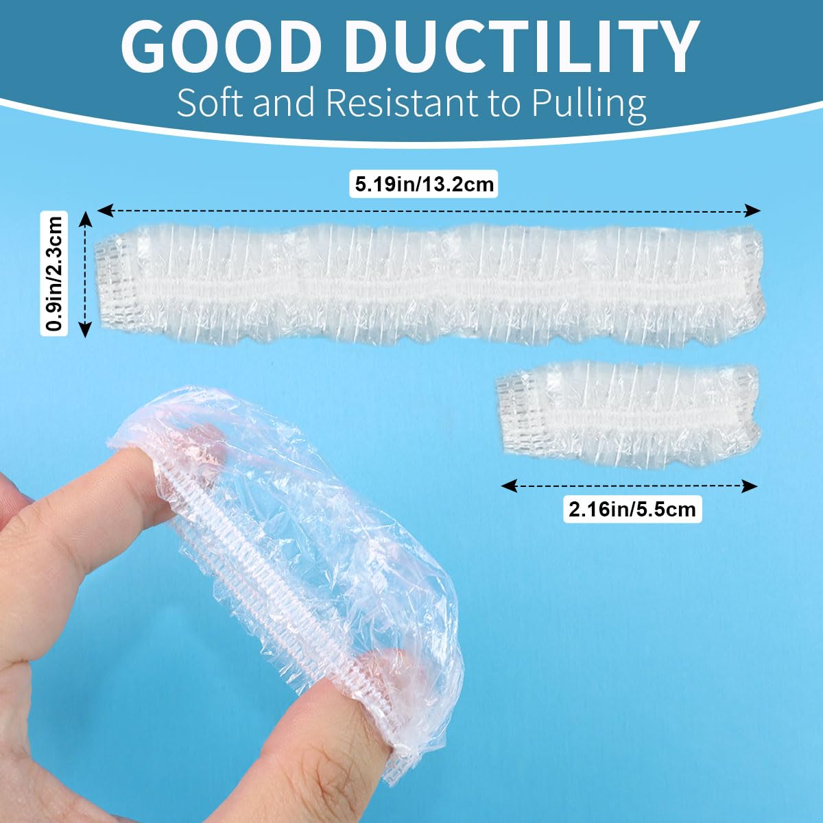 100 Pack Disposable Waterproof Ear Covers - Clear Plastic Ear Protectors for Shower, Hair Dye, Swimming & Spa (Great for Salon, Home & Travel Use)