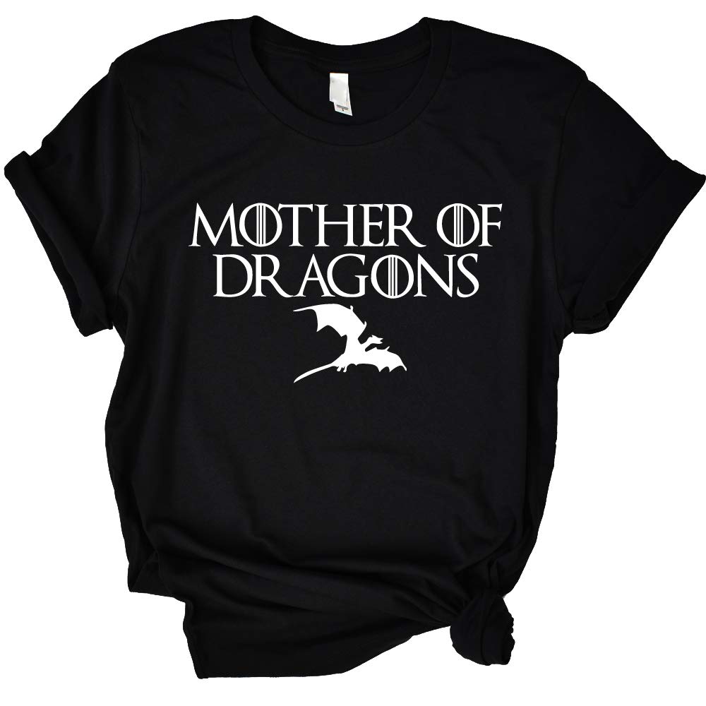 ANRevelinCN Unisex Cotton Round Neck Short Sleeve T-Shirt - Mother of Dragons Game of Thrones Inspired Tee for Men & Women - Perfect for Cosplay, Conventions & GOT Fans