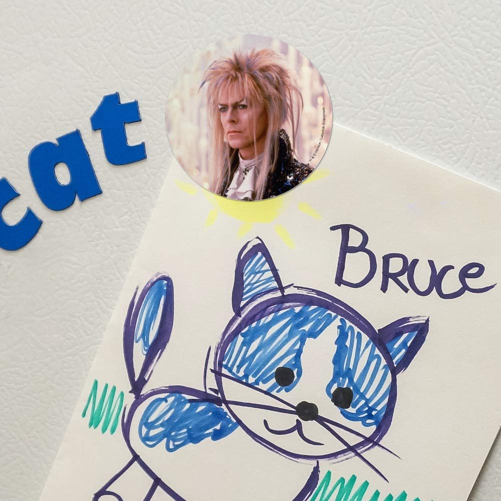 David Bowie as Jareth from Labyrinth Vinyl Refrigerator Magnets Set - 10pcs Retro Fridge Decor for Bowie Fans, Movie Collectors & Music Lovers (Perfect for Kitchens, Offices, Dorm Rooms & Gift Giving)