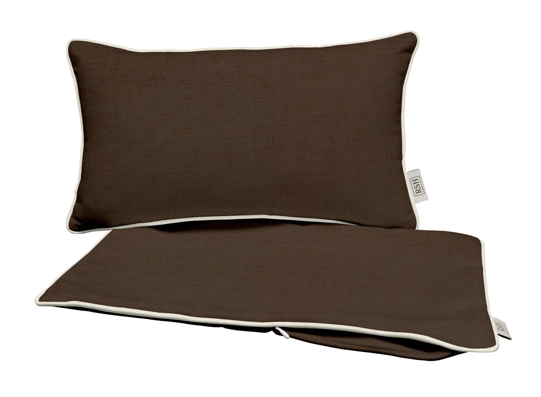 Sunbrella Basics White Corded Zippered Lumbar Pillow Cover - Supportive & Stylish for Sofa, Bed, Office Chair & Car Seat Comfort