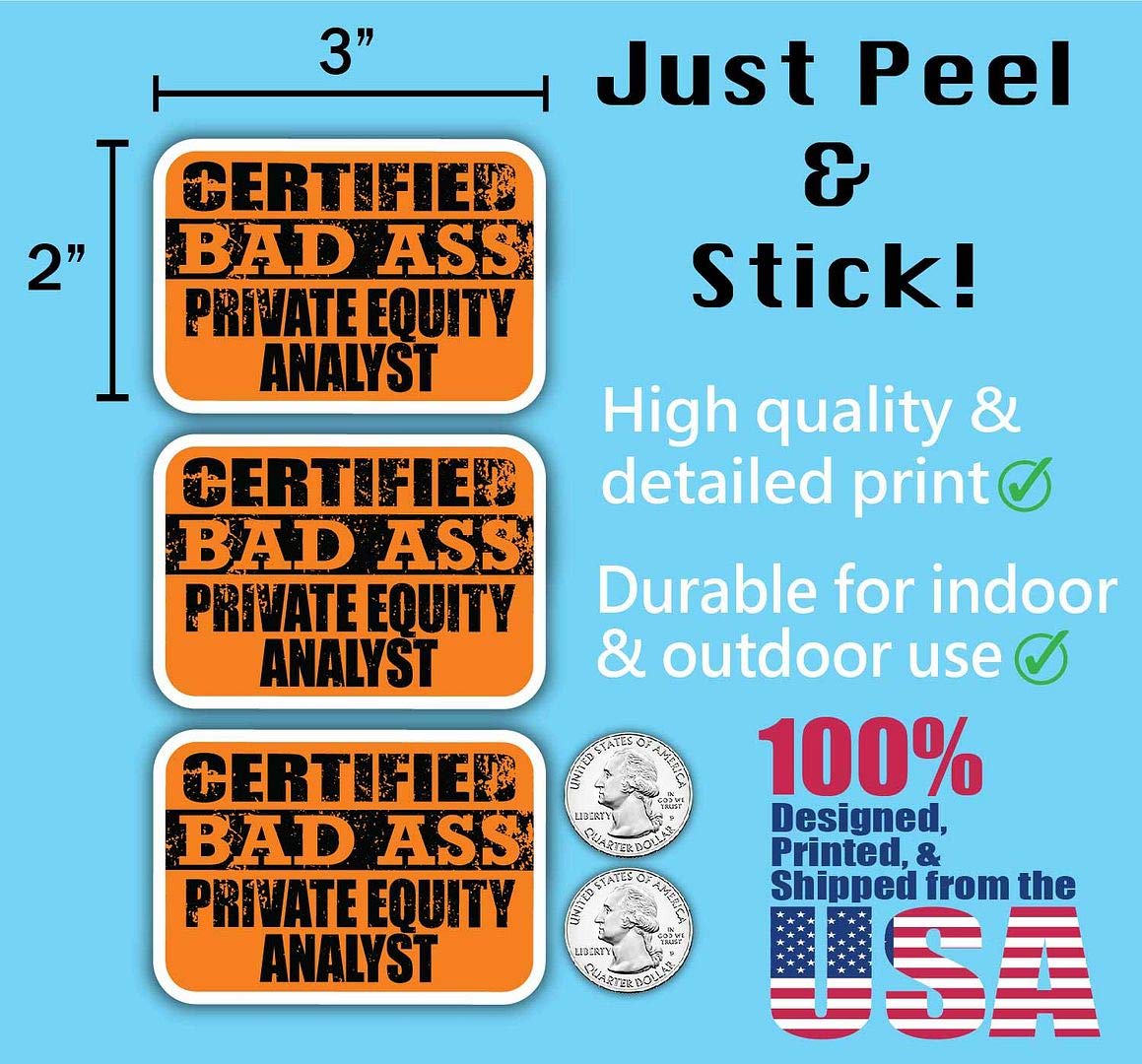Certified Private Equity Analyst Stickers - Funny Job Gift for Laptops, Cars & Office