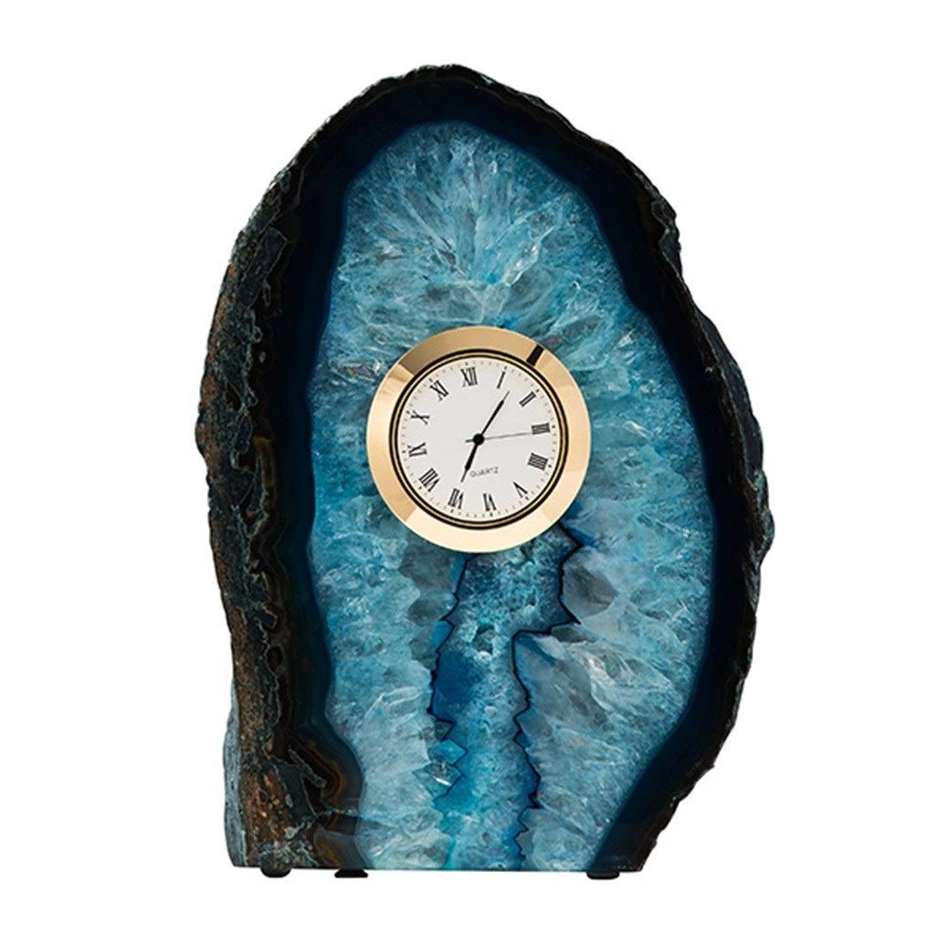 Nordic Agate Digital Alarm Clock - Blue Desk & Shelf Clock for Living Room, Bedroom, Home Office Decor (15x10x21cm) | Stylish Home Accessory & Gift Idea