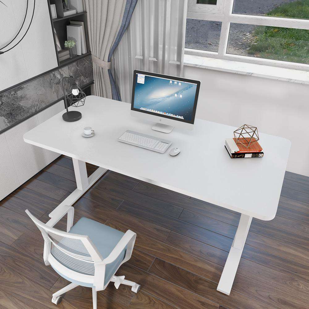 120cm Adjustable Height Standing Desk - Single Motor Electric Sit Stand Desk with Birch Top for Home & Office - Ergonomic Workspace Solution for Productivity & Comfort