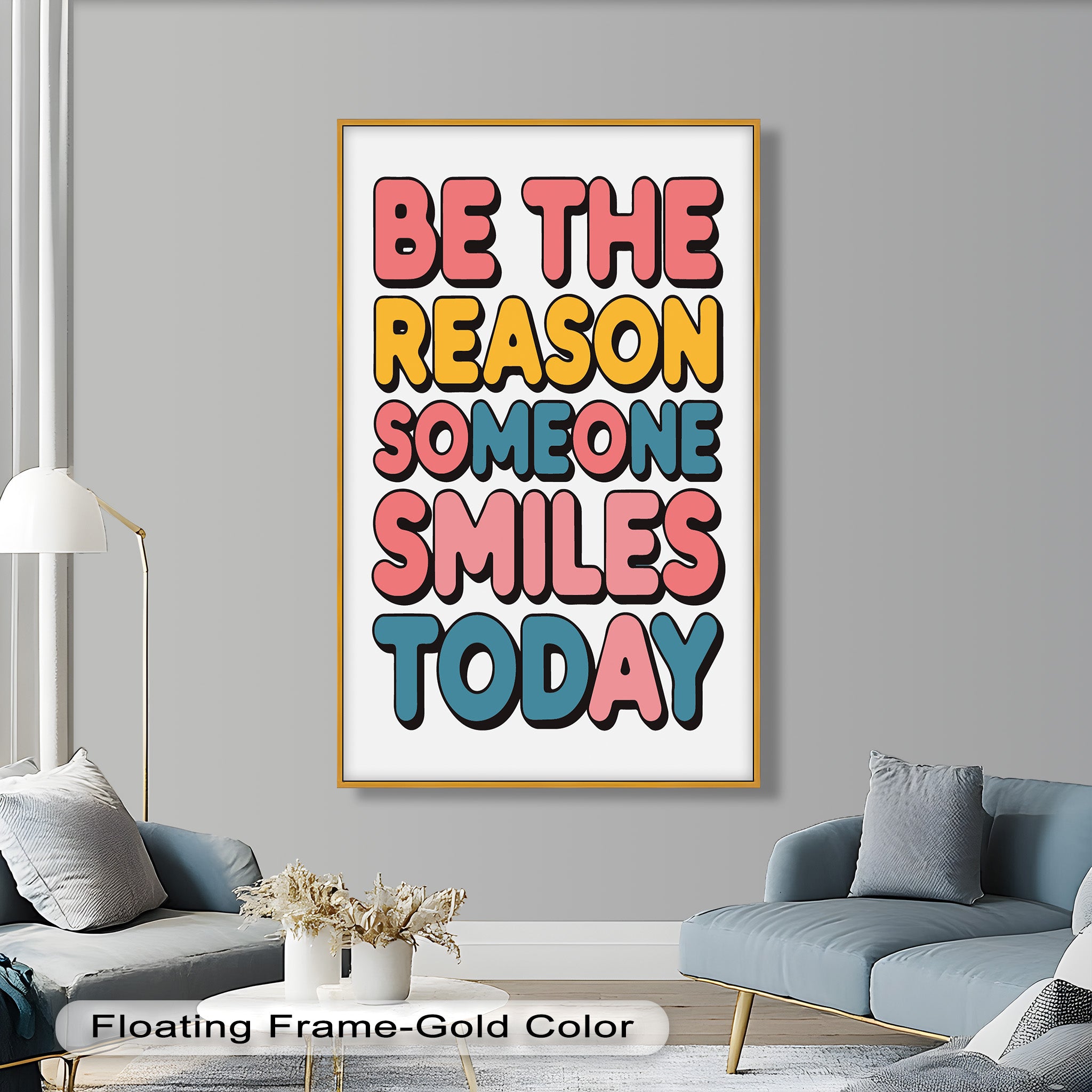 Be the Reason Someone Smiles - Handmade Oil Painting Wall Art for Living Room, Bedroom & Office Decor | Unique Gift Idea for Home & Holidays