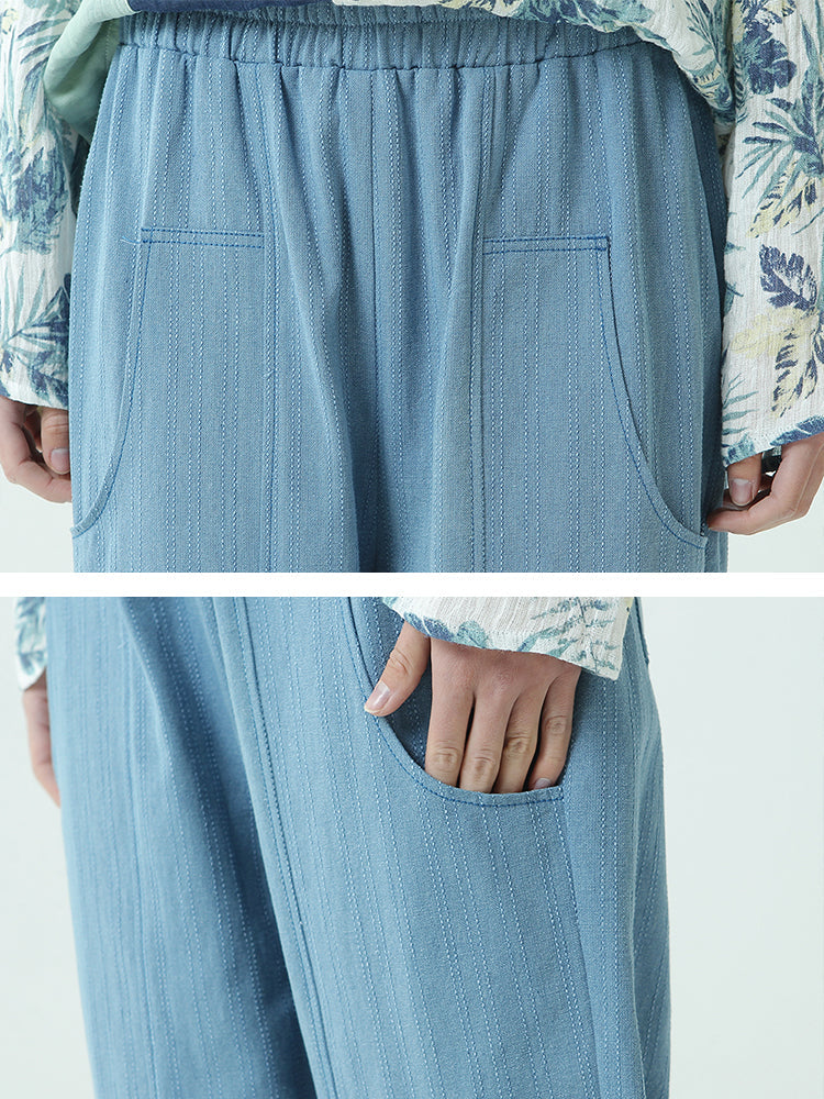 Plus Size Elastic Waist Women's Casual Loose Pants for Spring - Comfortable Stretchy Trousers for Work, Travel & Everyday Wear