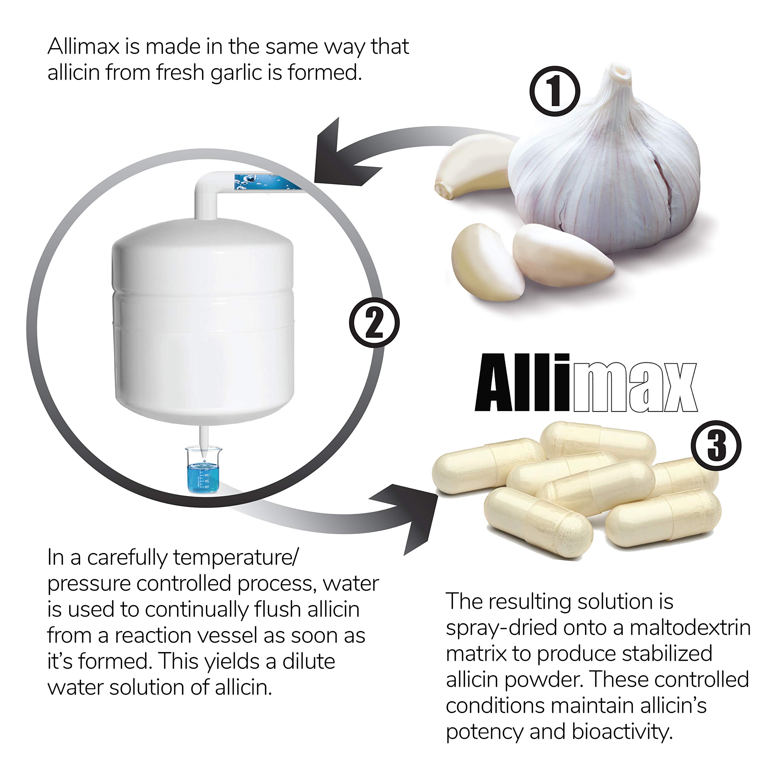 Allimax Pro 450mg 100 Vegicaps - Premium Allicin Garlic Supplement for Immune Support | Stabilized Allicin from Organic Spanish Garlic | Professional Strength Formula for Daily Wellness & Immune Boost