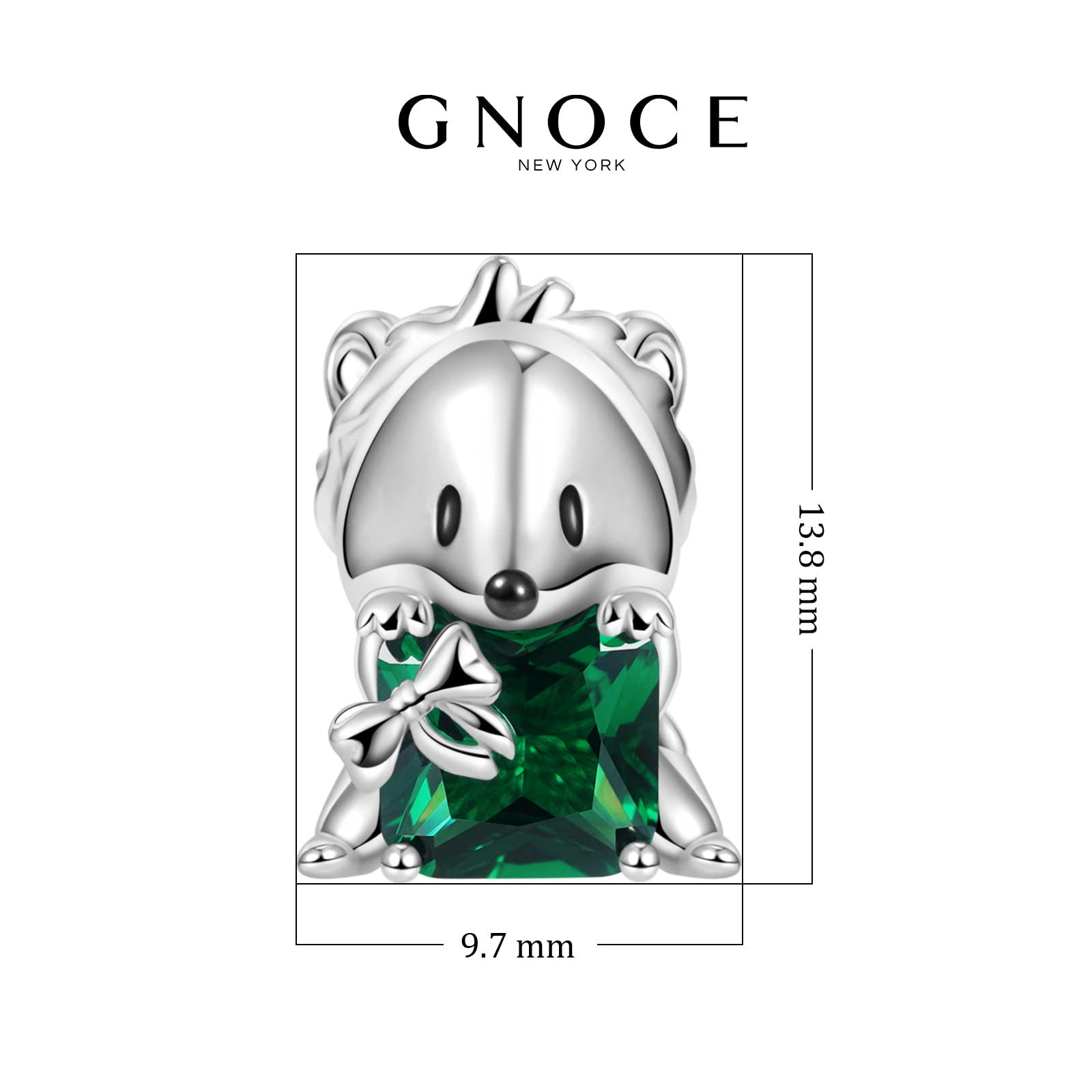 GNOCE 925 Sterling Silver Animal Charms - Cute Hedgehog, Wolf & Fox Heart Bead Jewelry for Women | Perfect Gift for Wife, Snake Chain Bracelet & Necklace | Ideal for Casual Wear, Date Nights & Special Occasions