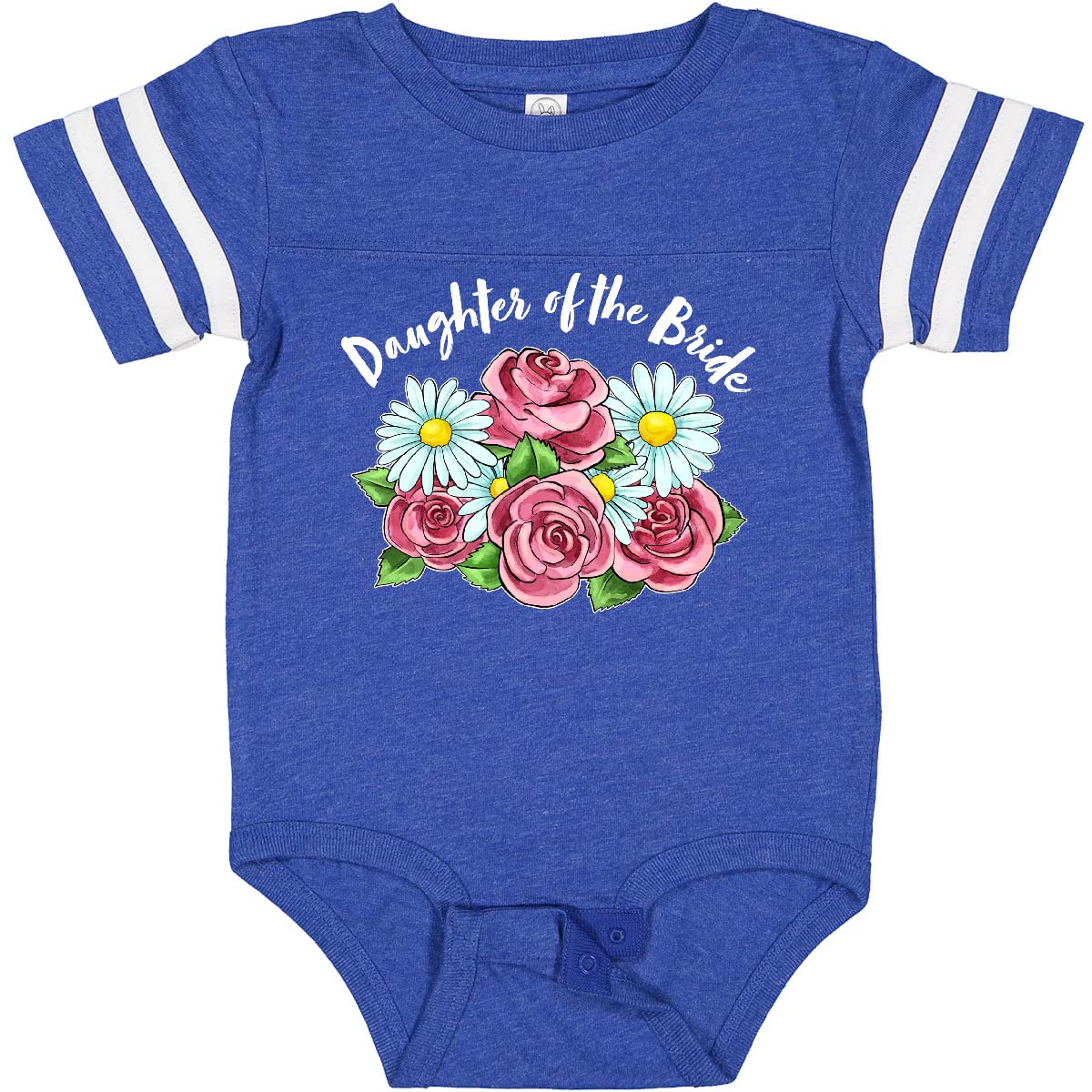 Inktastic Daughter of The Bride Roses and Daisies Baby Bodysuit - Cute Floral Outfit for Wedding Party, Baby Shower & Family Photos