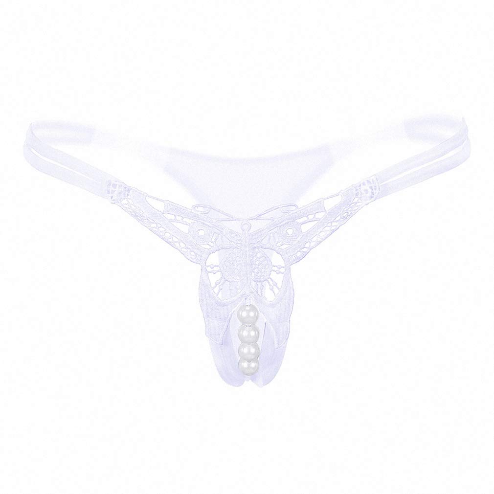 Sexy Pearl String Lace Panties for Women - Hollow Out Thong Underwear Seamless G-String for Date Night & Special Occasions