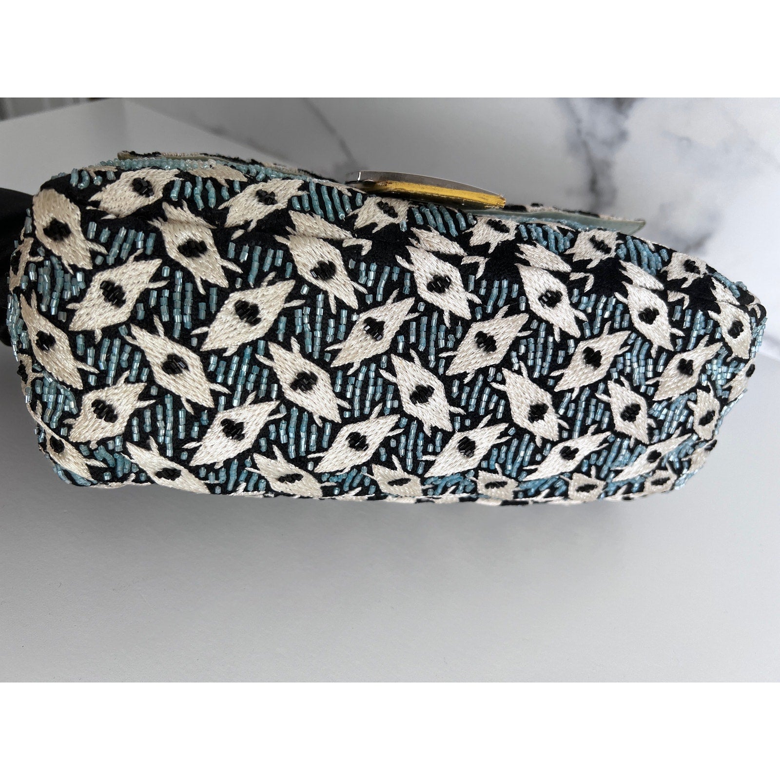 Vintage Fendi Beaded Mamma Baguette Handbag - Luxury Designer Shoulder Bag for Women | Perfect for Evening Parties, Weddings & Special Occasions