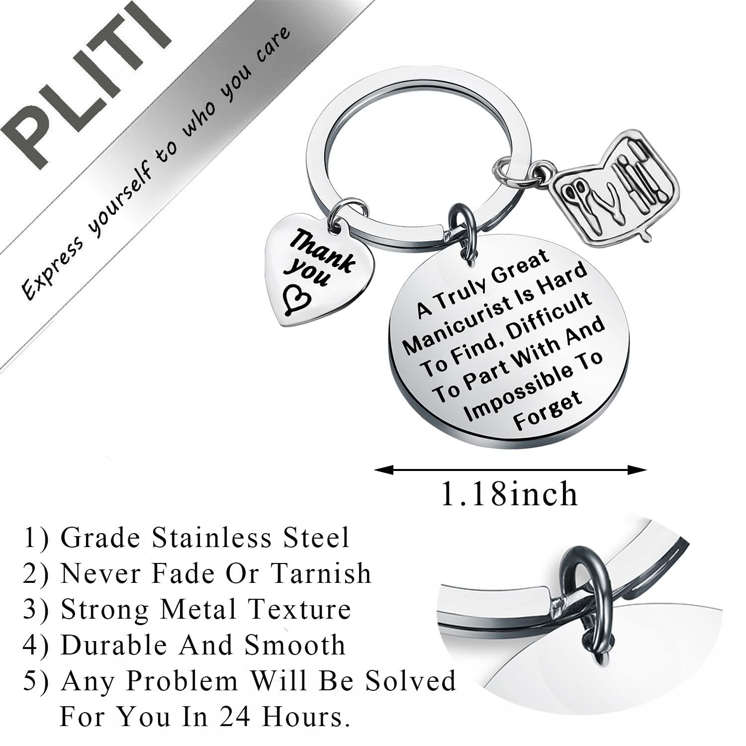 PLITI Nail Technician Keychain - Perfect Manicurist Graduation Gift for Nail Artists & Salon Owners - Ideal for Beauty School Graduates, Nail Bosses & Cosmetology Professionals