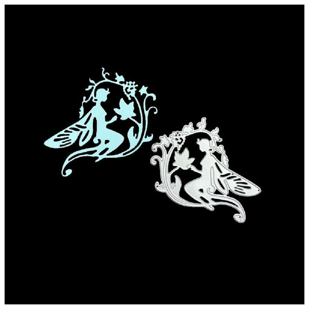 4-Piece Metal Scrapbooking Die Cut Set - Fairy Angel, Fairy, Cartoon Bee & Cat Frame Stencils for DIY Greeting Cards, Photo Albums & Paper Crafts | Perfect for Card Making, Embossing, Scrapbooking & Gift Decorations