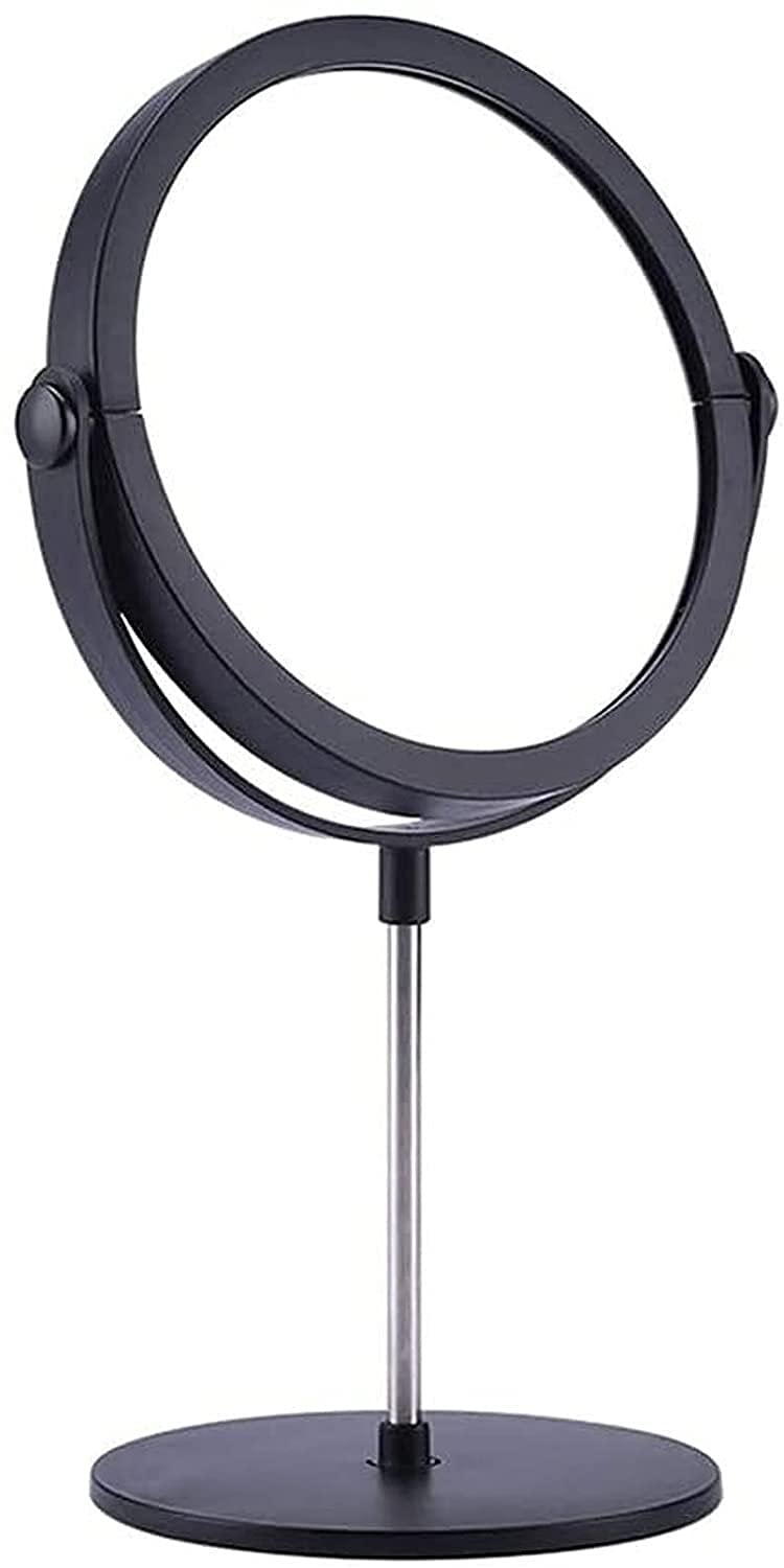 LSZ Double-Sided Vanity Makeup Mirror with Non-Slip Base - 1X/5X Magnification, Adjustable Tilt, Perfect for Home & Travel (Black) | Ideal for Makeup Application, Skincare Routine & Hair Styling
