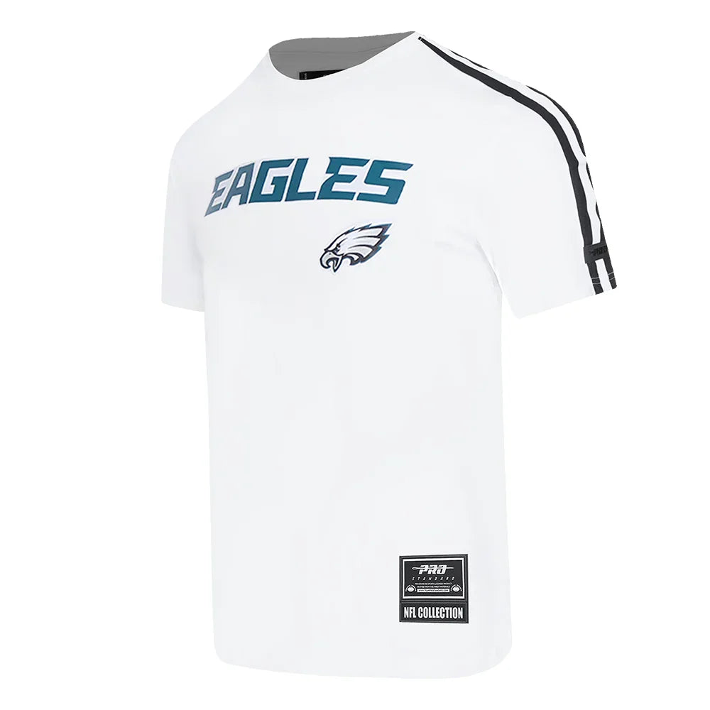 Philadelphia Eagles Men's Classic Mesh Striped Tee Shirt - Official NFL Football Fan Jersey - White Cotton Comfort Fit for Game Day & Casual Wear