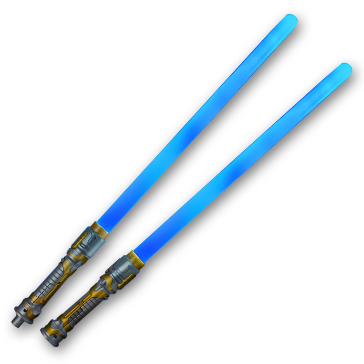 Double-Sided LED Light Up Sword Saber with Blue Flashing Lights & Sound Effects - Glow in The Dark Toy for Cosplay, Halloween Costume, Party Favors & Role Playing Games