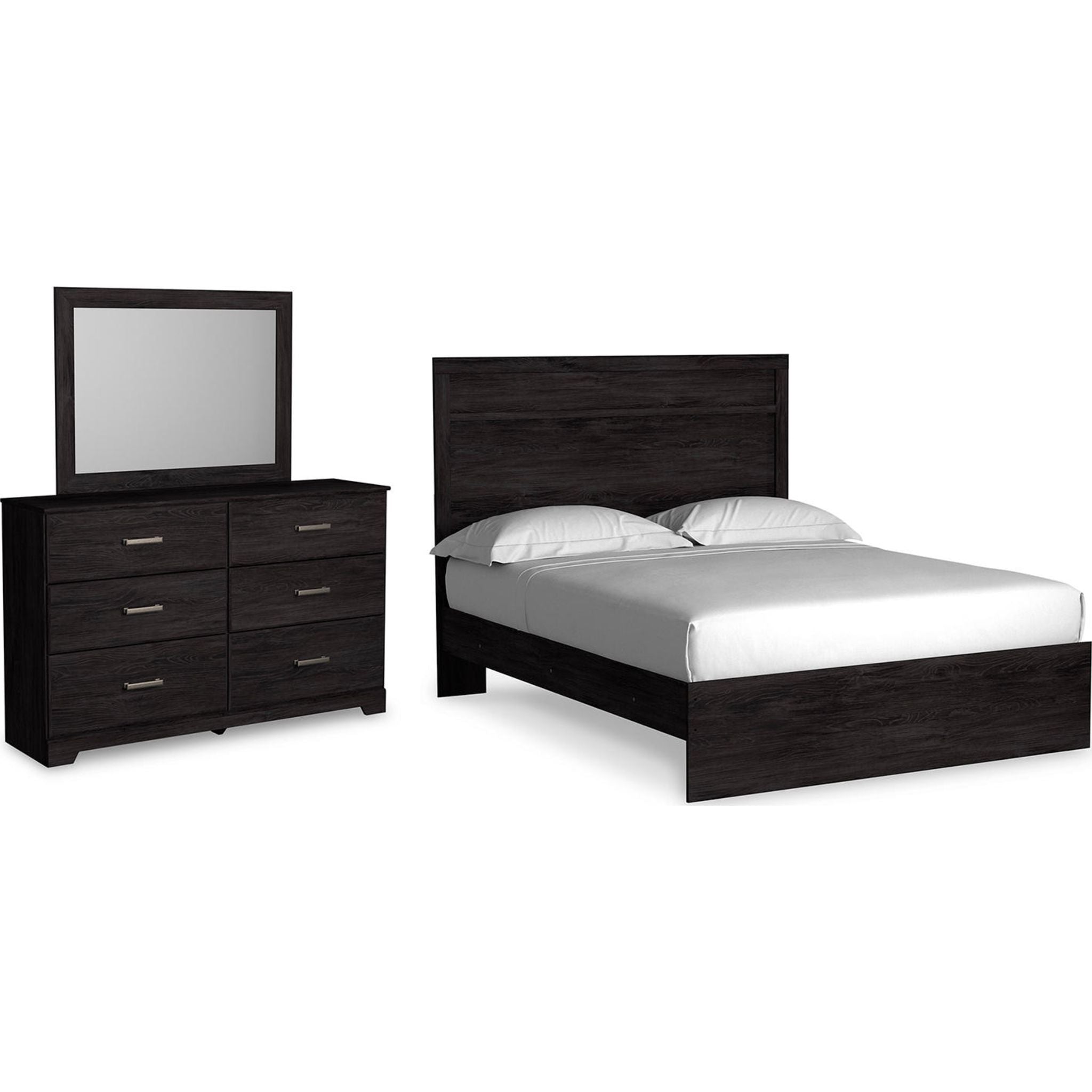 Belachime 5-Piece Panel Bedroom Set - Queen Size Bed Frame, Nightstand & Dresser - Modern Farmhouse Style Bedroom Furniture for Home Decor | Perfect for Master Bedroom, Guest Room & Apartment