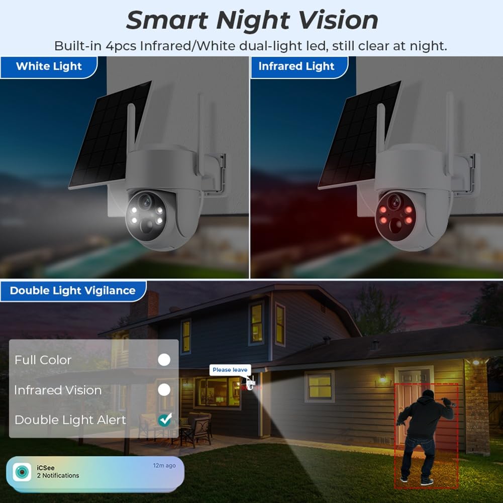 **Axaooqeld 4MP WiFi Solar Security Camera - Outdoor PTZ Camera with Solar Panel, Rechargeable Battery & Human Detection for Home Surveillance & Property Protection**    *(Ideal for Monitoring Backyards, Driveways, and Business Premises - Weatherproof & Night Vision Enabled)*