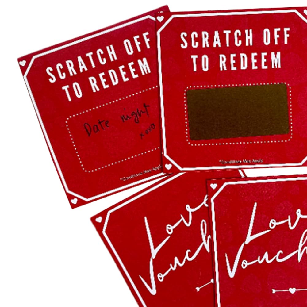 5Pcs Romantic Birthday Scratch Off Cards - Motivational Love Coupons for Boyfriend & Girlfriend - Perfect for Anniversaries, Valentine's Day & Special Occasions