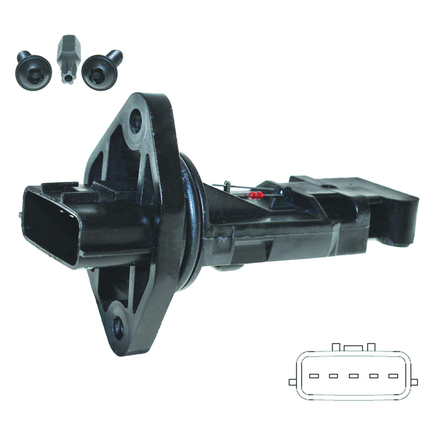 Walker Products 245-2190 Mass Air Flow Sensor - High Performance Replacement for Smooth Engine Operation | Compatible with Multiple Car Models | Ideal for DIY Auto Repairs & Maintenance