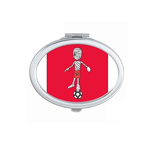 DIYthinker Moroccan Soccer Mummy Sport Mirror - Portable Folding Double-Sided Makeup Mirror for Travel, Gym & Home Use - Compact Handheld Vanity Mirror for Athletes & Beauty On-the-Go