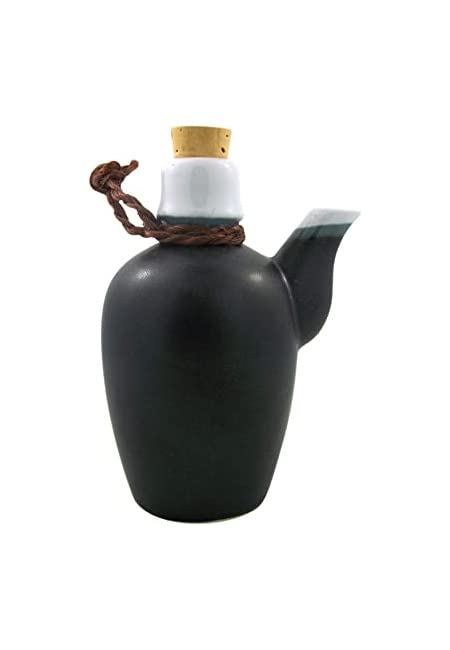 Premium Japanese Porcelain Soy Sauce Dispenser Bottle - Authentic Traditional Shoyu Pot - Handcrafted in Japan (Round Black, 12oz) - Perfect for Sushi Restaurants, Asian Cooking & Elegant Table Setting
