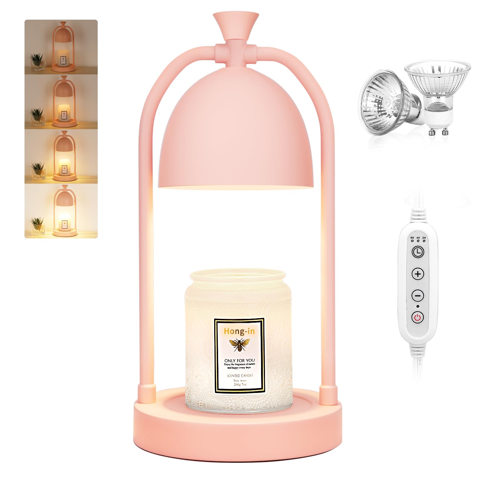 Pink Electric Candle Warmer Lamp with Timer - Wax Melt Warmer for Jar Candles, Girls Room Decor, Teen Bedroom Lighting - Perfect for Christmas Gifts, Wedding Presents & Housewarming Gifts (Great for Aromatherapy, Relaxation & Creating Cozy Ambiance)