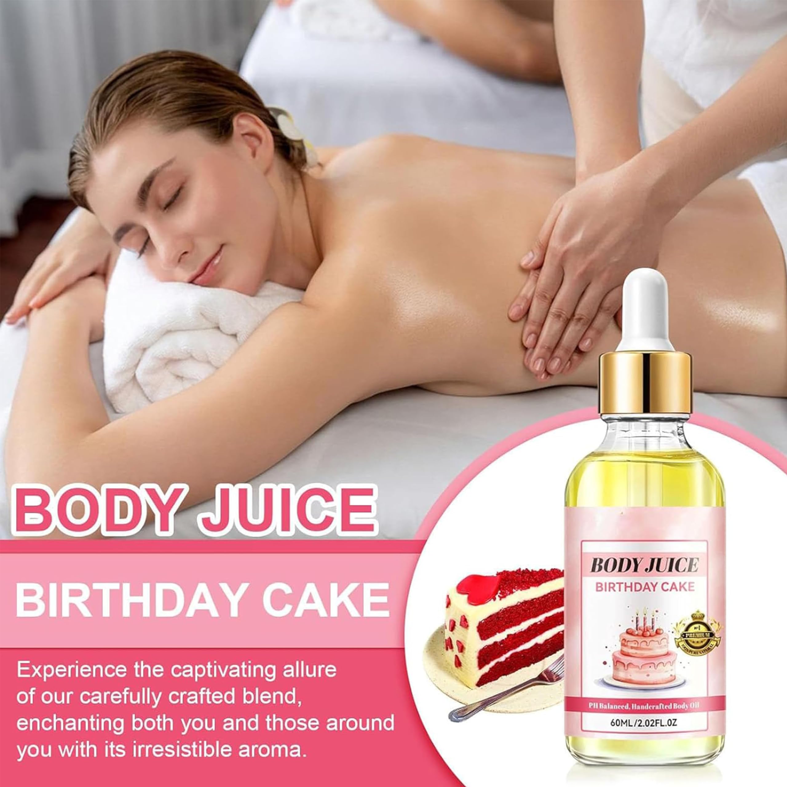 **Organic Coconut Cream Pie & Vanilla Body Oil - 60ml Handcrafted Moisturizing Body Oil for Women - Hydrating, Nourishing & Long-Lasting - Perfect for Dry Skin, Massage & Aromatherapy (Strawberry Shortcake Scent)**