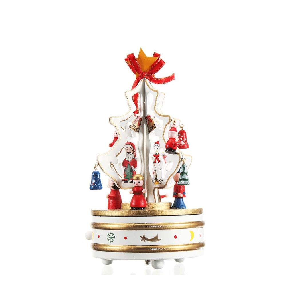 TAZSJG Merry-go-Round Christmas Decoration Music Box - Rotating Holiday Music Box with Festive Melodies for Christmas Tree, Home Decor, and Gift Giving
