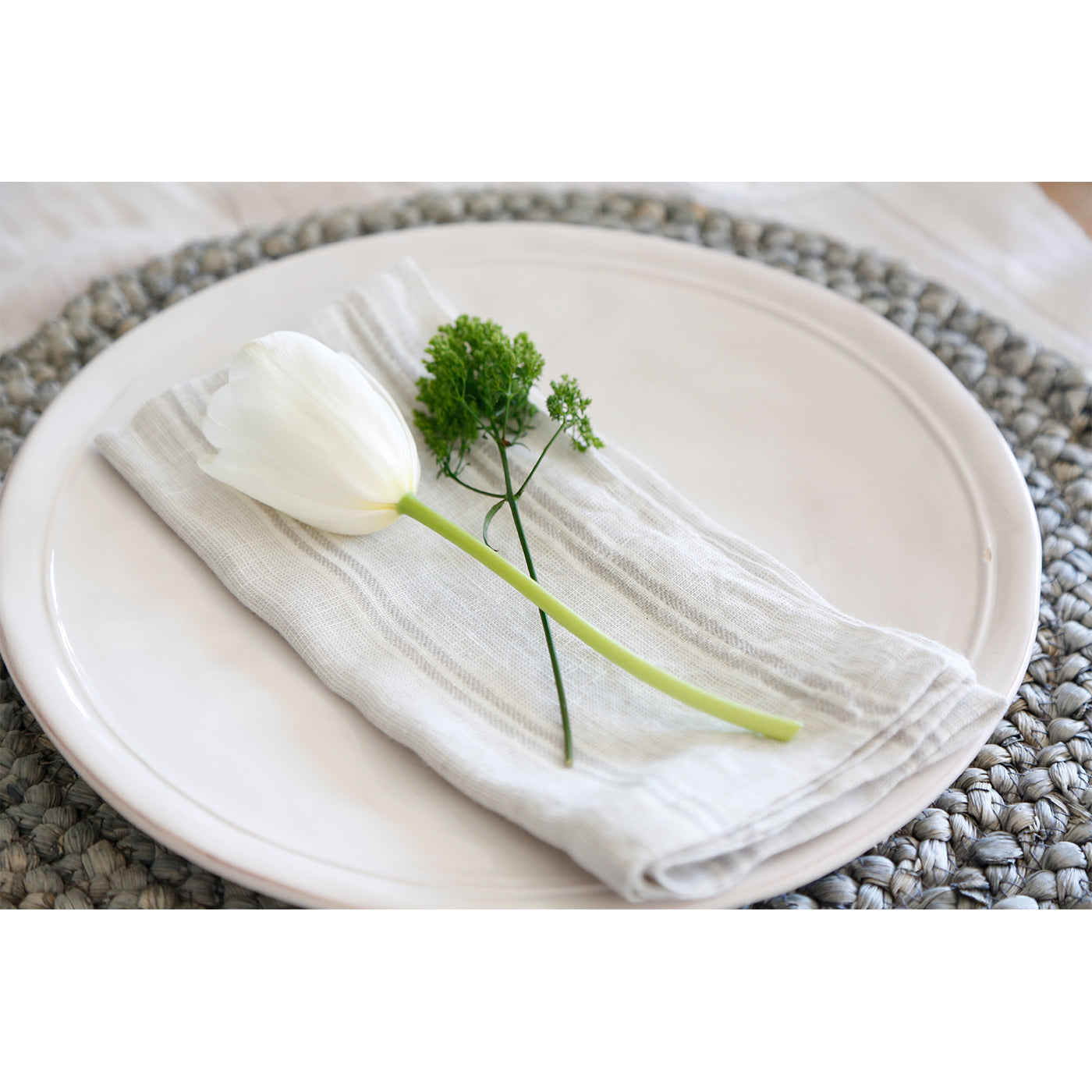 Premium 100% Cotton Mendocino Napkins - Soft & Absorbent Dinner Napkins for Everyday Use, Parties & Fine Dining - Set of 12 (White)