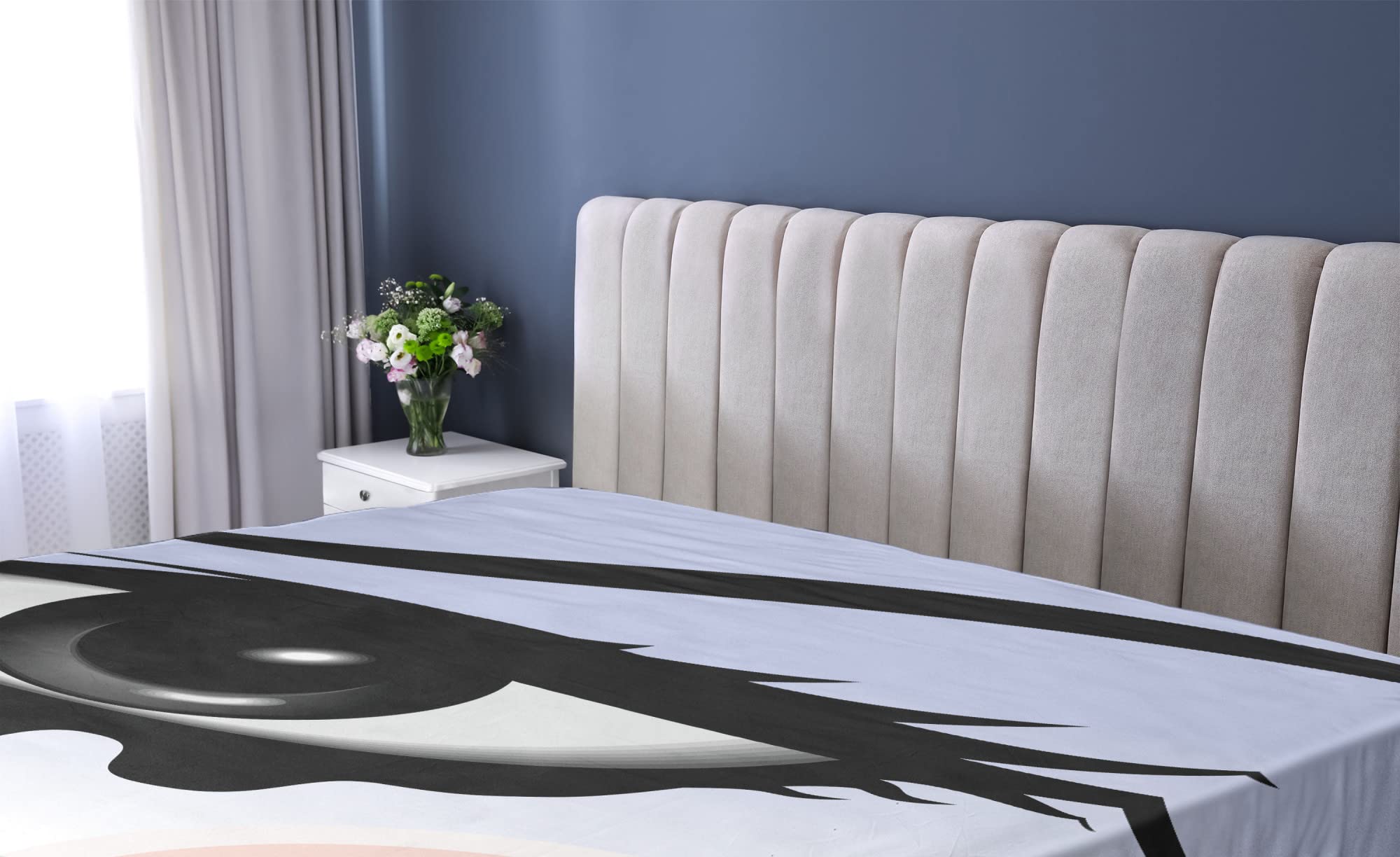 Ambesonne Queen Eye Fitted Sheet - Surreal Art Bed Cover with Deep Pocket for Home Decor