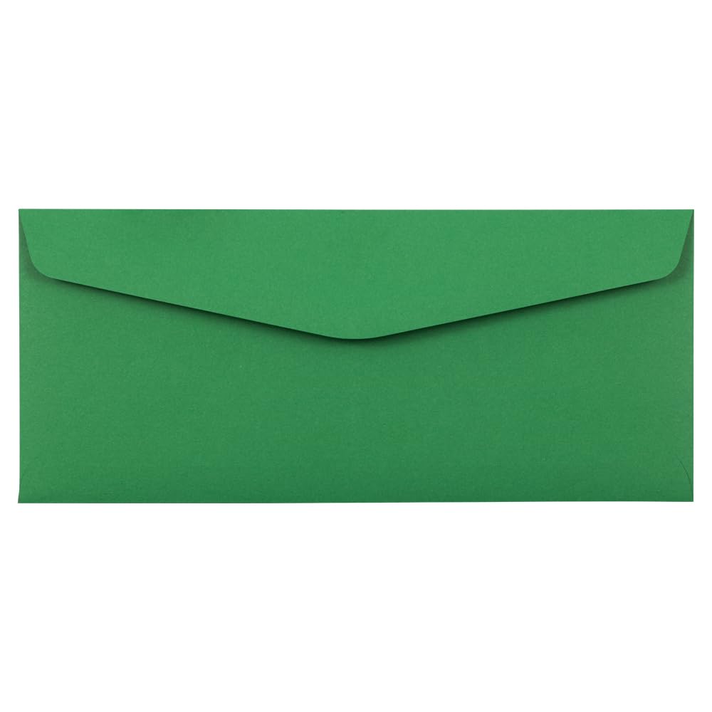 JAM PAPER #10 Business Colored Envelopes - 4 1/8 x 9 1/2 Inches - Green Recycled Paper - Bulk Pack of 500 Envelopes per Box - Perfect for Office Mailings, Invitations & Eco-Friendly Business Correspondence