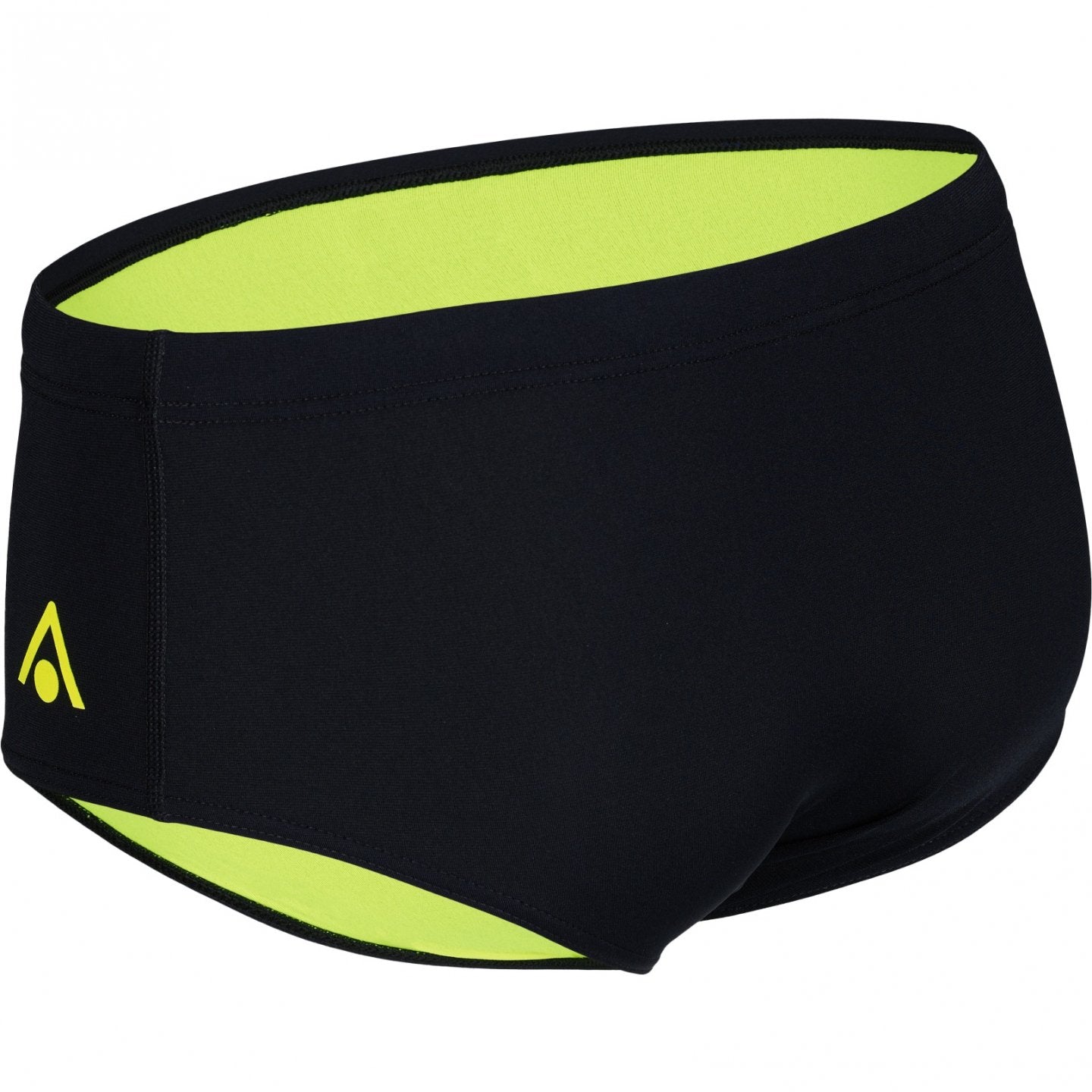 Aqua Sphere Men's Essential 14cm Swim Brief - Black/Yellow - Comfortable & Quick-Drying Swimwear for Pool, Beach & Water Sports