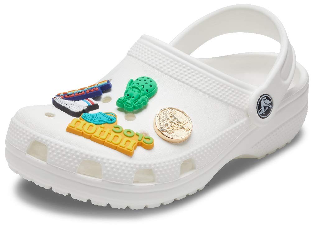 Crocs Classic Clogs for Men & Women with 5-Pack Jibbitz Charms - Comfortable Slip-On Shoes for Casual Wear, Gardening, and Outdoor Activities
