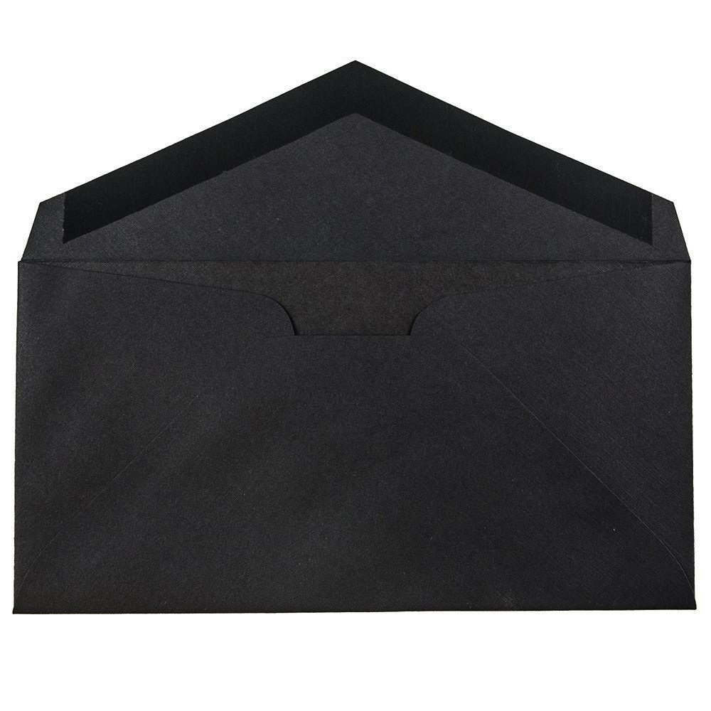 JAM PAPER Monarch Premium Envelopes - 3 7/8 x 7 1/2 Inches - Black Linen Texture - Bulk Pack of 250 - Perfect for Wedding Invitations, Business Correspondence & Greeting Cards