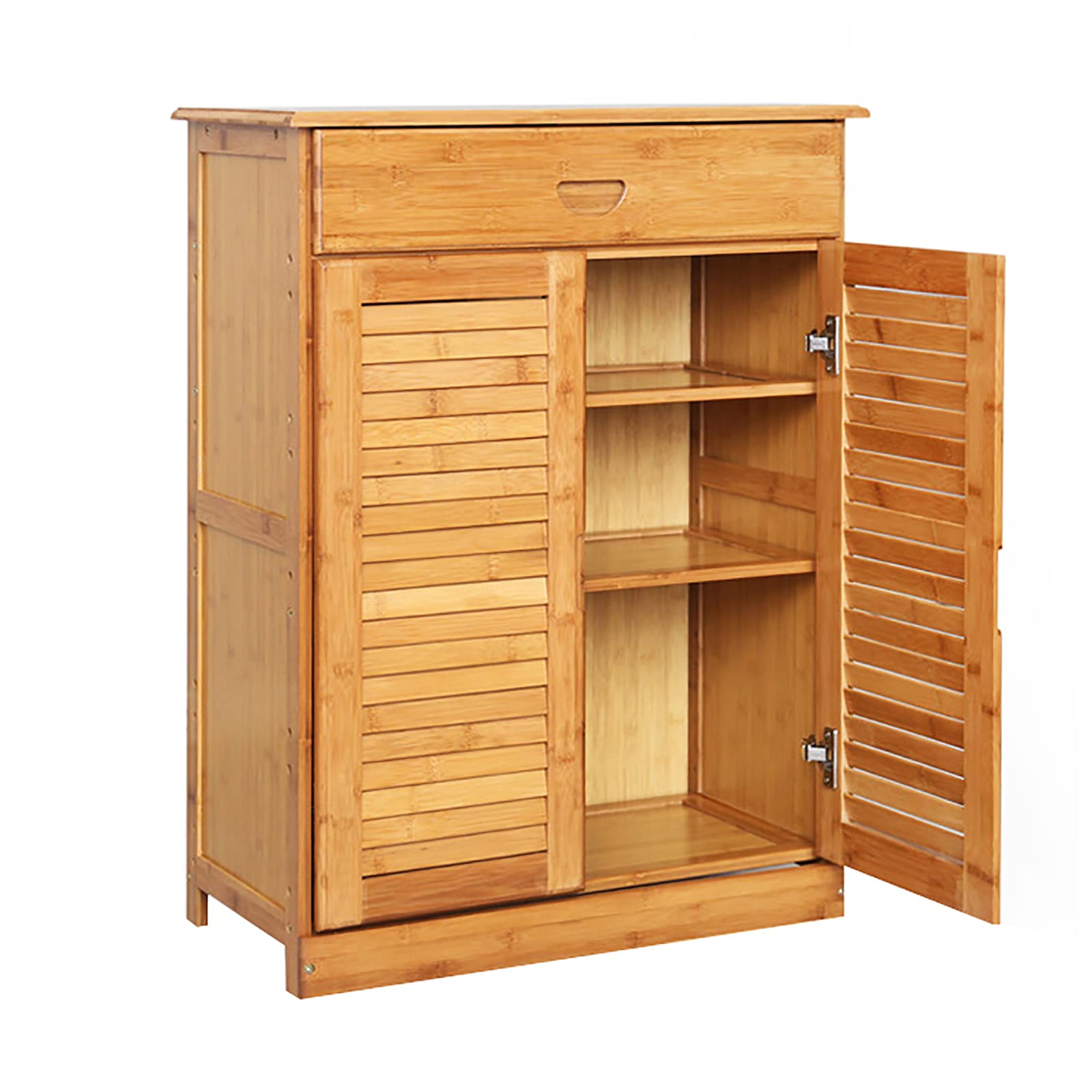 Bamboo Shoe Storage Cabinet with Doors - Rustic Entryway Shoe Organizer & Shoe Rack for Hallway, Closet, or Mudroom Organization | Perfect for Small Spaces and Home Decor