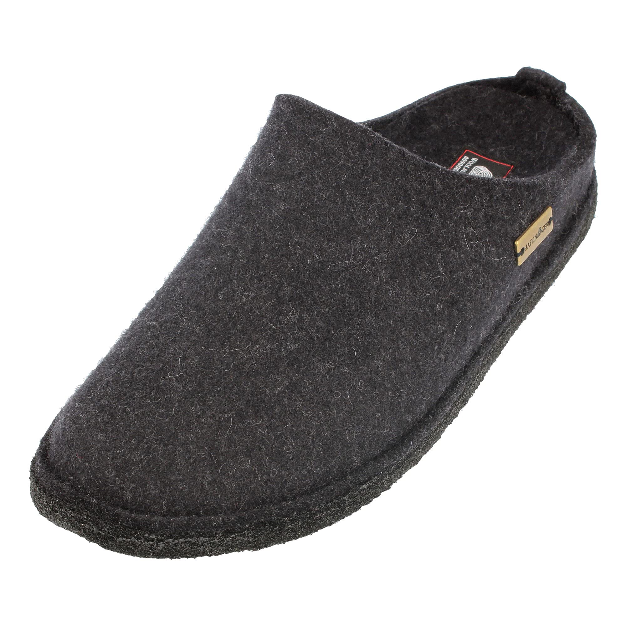 HAFLINGER Men's Open Back Slippers - Soft Wool Comfort House Shoes for Indoor & Outdoor Use - Perfect for Relaxing at Home, Lounging, and Quick Errands