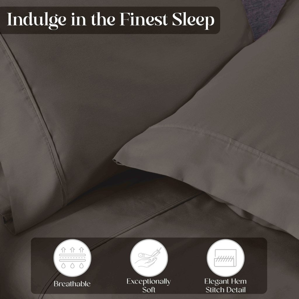 Premium 1400-1500 Thread Count Cotton Blend Deep Pocket Bed Sheet Set - Ultra Soft & Breathable for King, Queen, Full & Twin Beds - Perfect for Home, Hotel & Guest Room Comfort