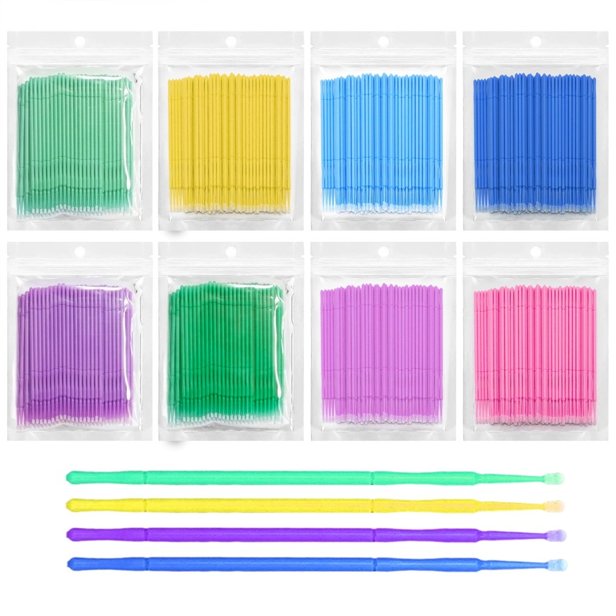 100-Piece Disposable Micro Brush Set - Fine Detailing Brushes for Makeup, Nail Art, Crafts & Miniature Painting - Perfect for Artists, DIY Enthusiasts & Professionals