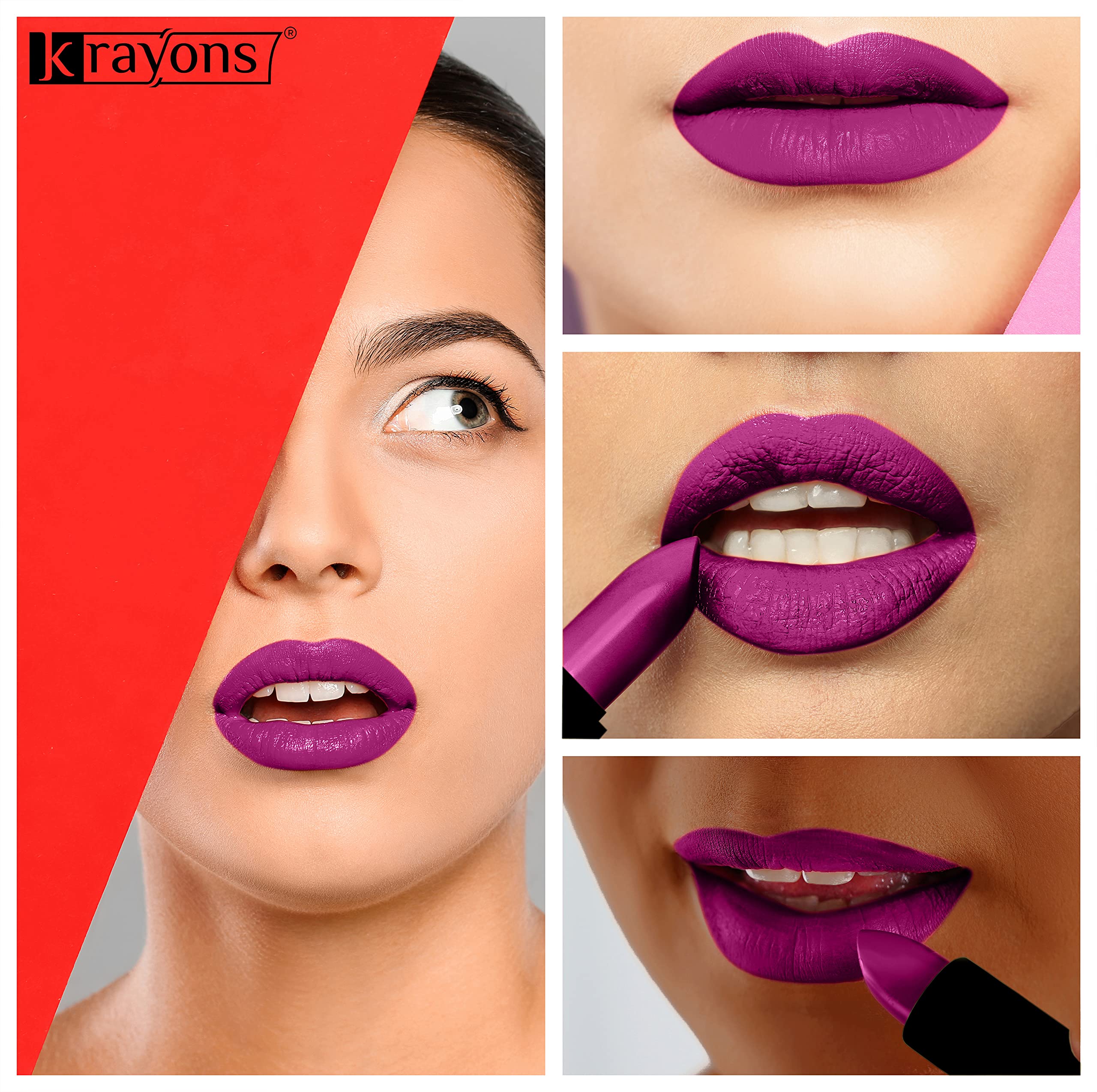 Krayons Cute Pop Matte Lipstick - Waterproof & Long Lasting Lipstick Set (Shocking Pink & French Rose) - 3.5g Each, Pack of 2 - Perfect for Date Night, Parties & Everyday Wear