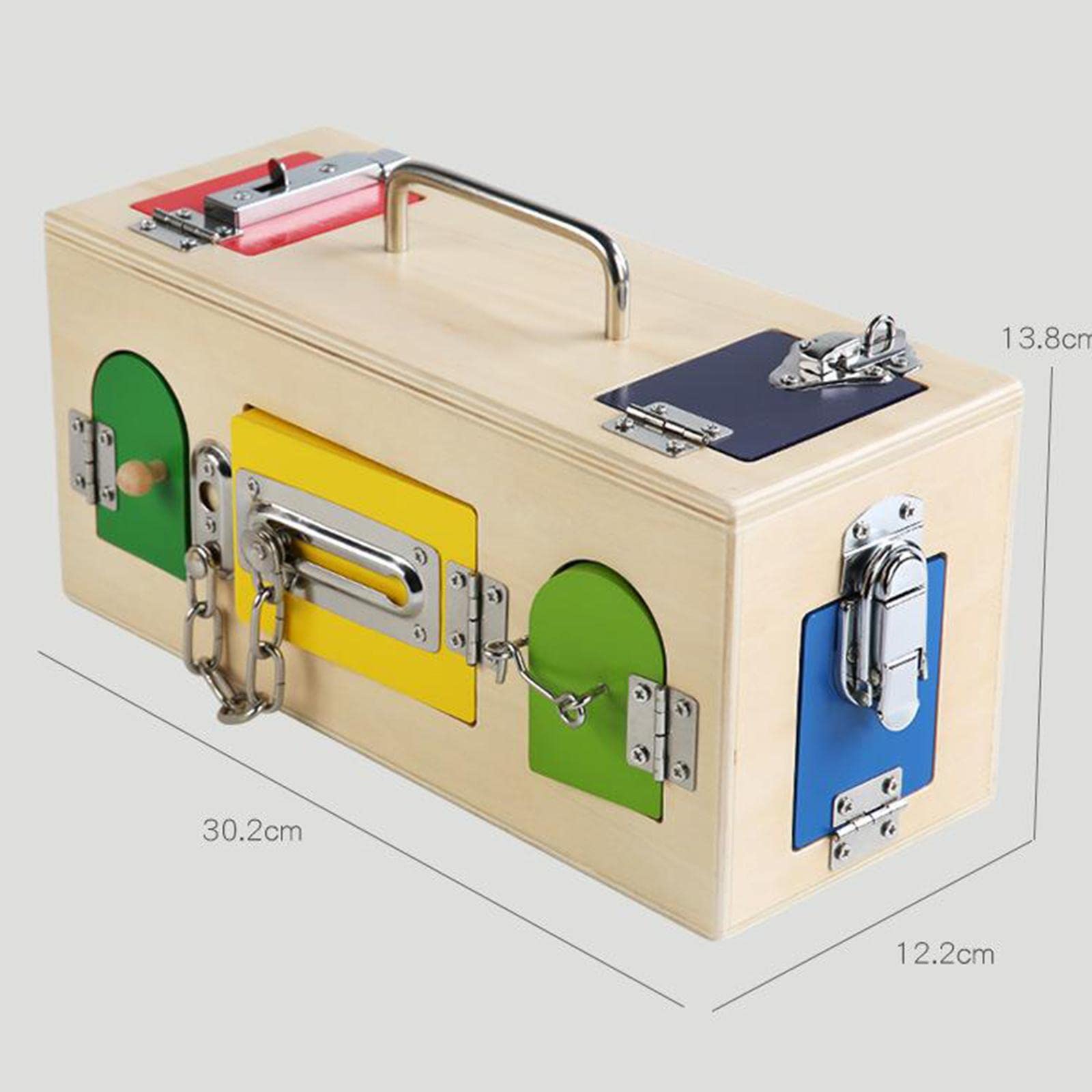 Montessori Wooden Lock Latch Box - Educational Learning Toy for Toddlers & Kids - Wooden Puzzle Activity Board for Fine Motor Skills Development - Perfect Gift for Preschool Classroom or Home Play