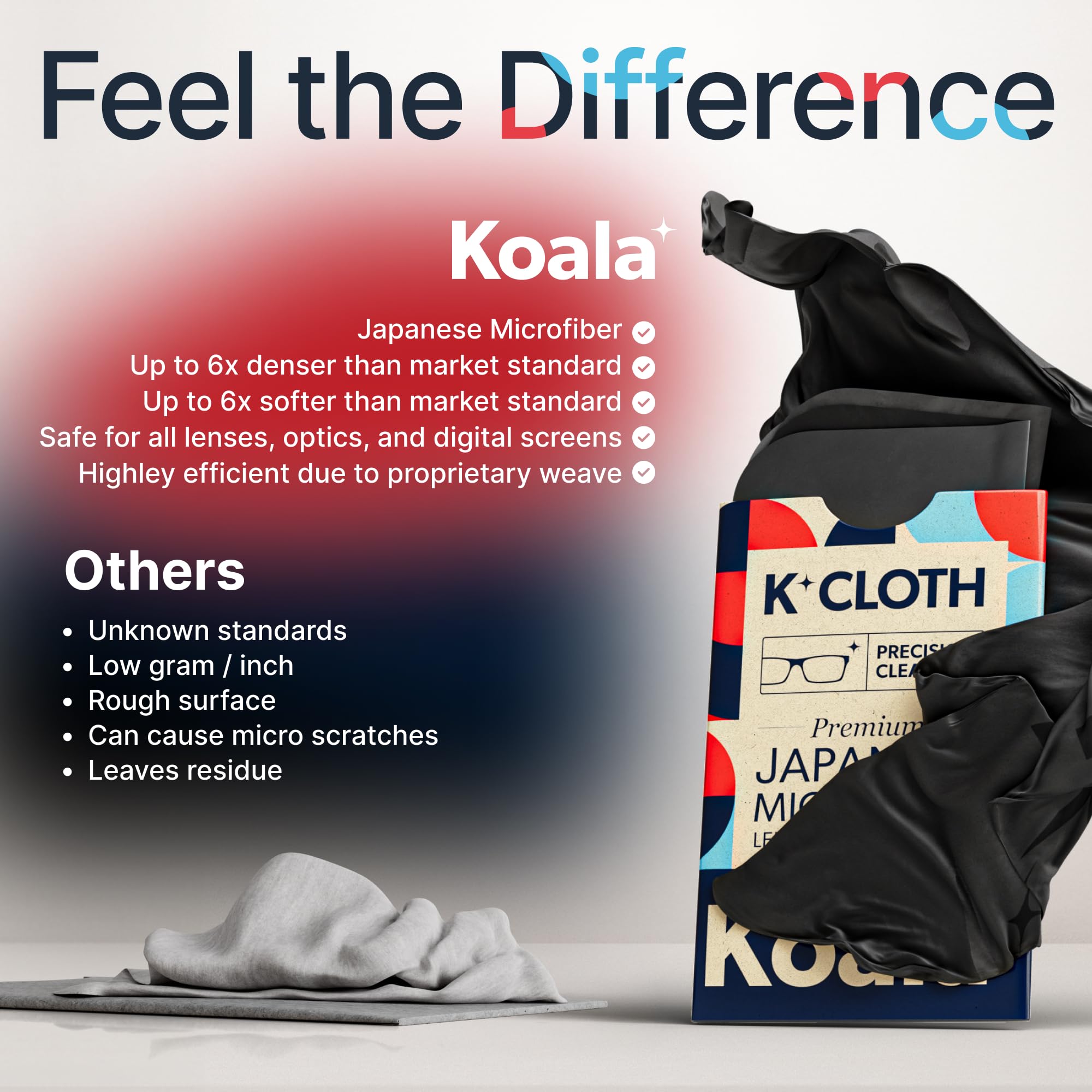 Premium Koala Lens Cleaning Cloth - Japanese Ultra-Soft Microfiber for Glasses, Eyeglasses, Camera Lenses, VR/AR Headsets & Screens - Anti-Scratch & Streak-Free - Perfect for Home, Office & Travel (6-Pack, Black & Green)