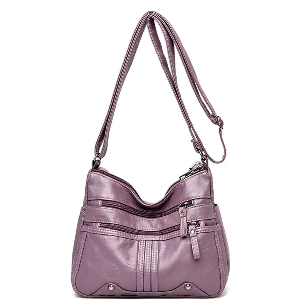 Mudono Women's Soft PU Leather Crossbody Shoulder Bag - Multi-Pocket Travel Purse, Casual Satchel for Everyday Use, Work & Travel