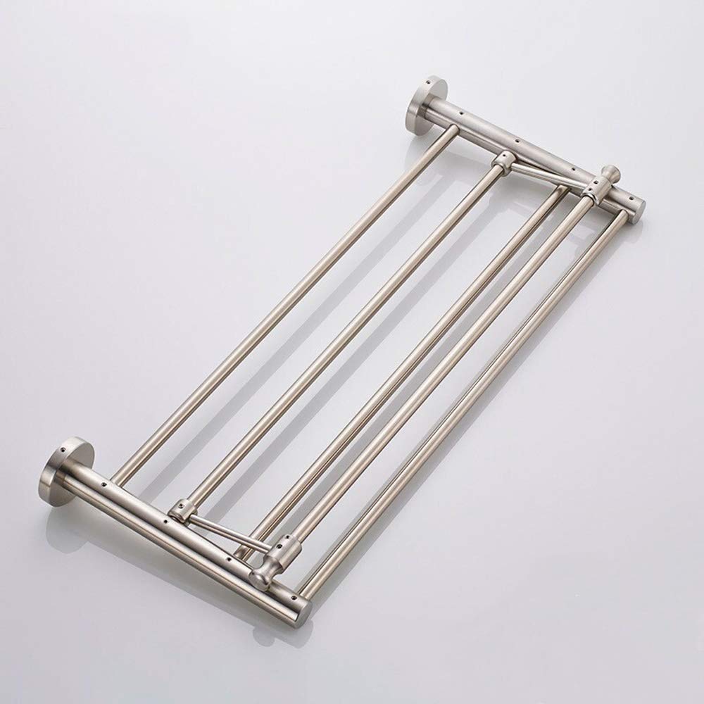 Stainless Steel Bathroom Towel Rack & Shelf Organizer - 60cm Chrome Wall Mounted Double Towel Bar for Bathroom & Shower Storage | Perfect for Small Spaces, Modern Home Decor & Spa-Like Bathroom Experience
