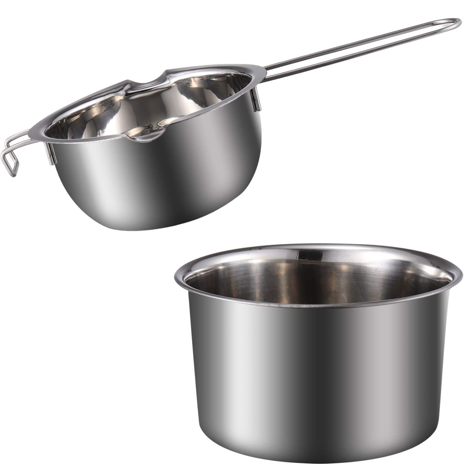 EXCEART Stainless Steel Double Boiler Wax Melting Pot - Heat Resistant Chocolate & Cheese Melter for DIY Candles, Fondue, Baking & Home Use