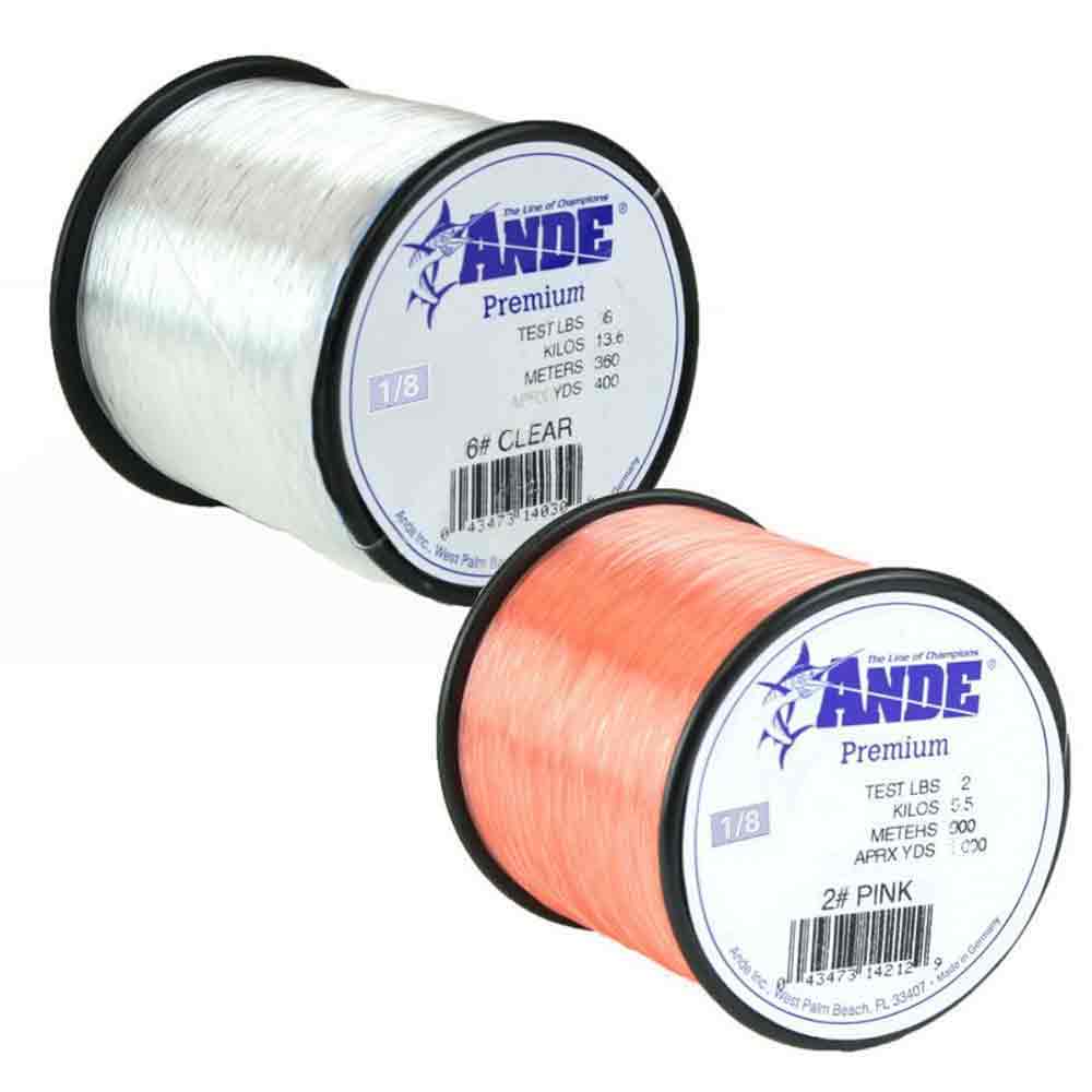Ande 1/8lb Spool Premium Monofilament Fishing Line - Strong & Durable for Freshwater & Saltwater Angling - Perfect for Bass, Trout, and Offshore Fishing