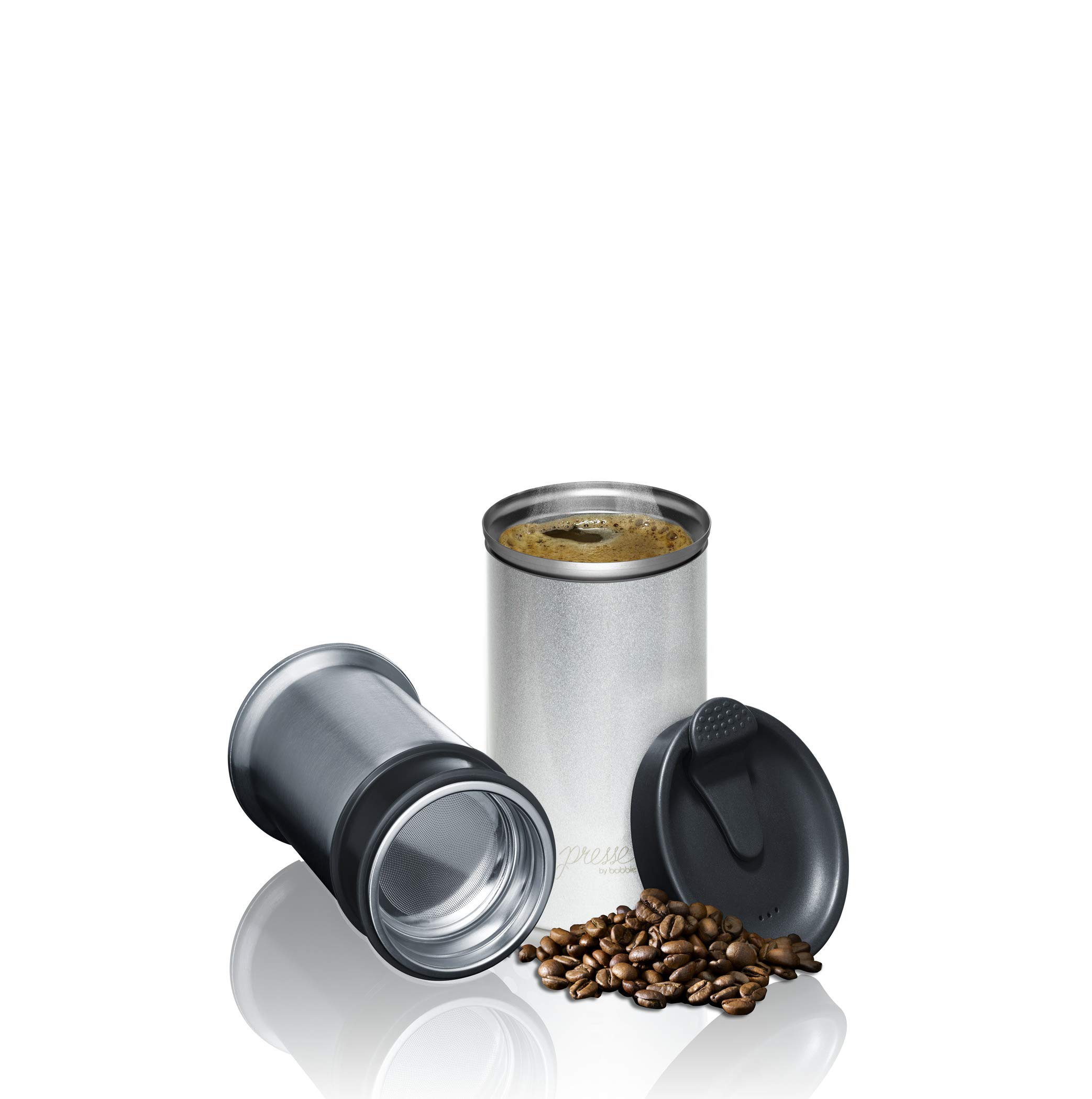Bobble French Press Coffee Maker with Insulated Stainless Steel Travel Mug - 13oz Portable Coffee Press for Camping, Office & Commuting (Copper)
