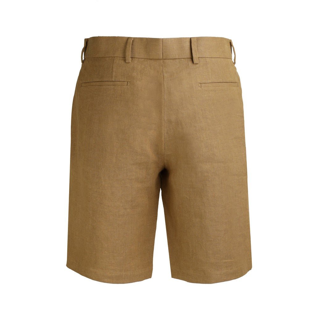 Premium HENRY Linen Tailored Shorts for Men - Comfortable Breathable Summer Casual Pants in Camel Color | Perfect for Beach, Vacation & Outdoor Activities