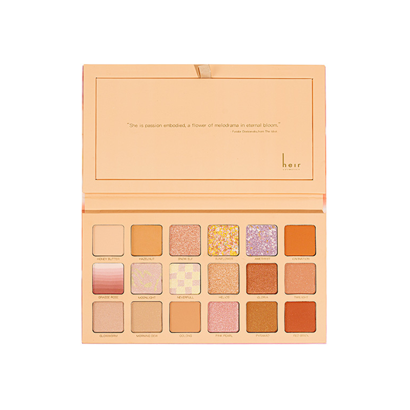 Heir Orange Glow Carnation 18-Color Eyeshadow Palette | Highly Pigmented Makeup Kit for Day & Night Looks | Perfect for Party, Wedding & Special Occasions