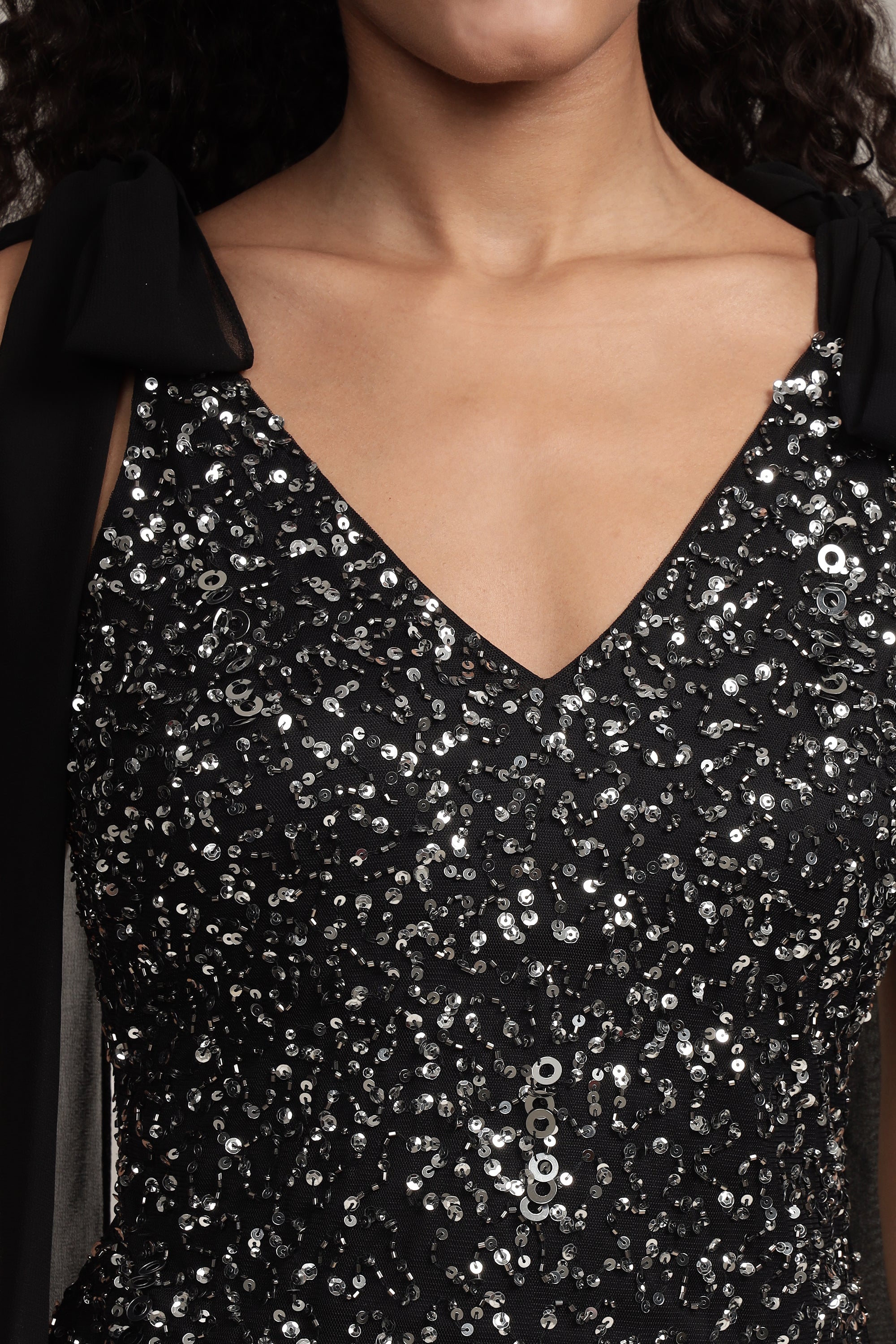 Dream Embellished Maxi Dress in Black | Elegant Long Flowy Evening Gown for Women | Perfect for Weddings, Parties & Special Occasions