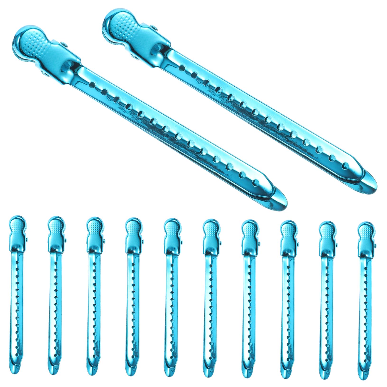POPETPOP Salon Hair Clips 12pcs - Stainless Steel Hairdressing Clips for Haircut Sectioning - Perfect for Styling & Coloring